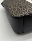 Michael Kors Brown Jet Set Signature Logo Stripe Crossbody