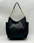 Michael Kors Black pebbled Leather Slouchy Shoulder Bag