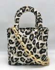 Leslie Dasch Dress For Cocktails Cotton Leopard The Worth Handbag