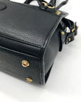 Dooney & Bourke Black Leather P212 Buckle Convertible Satchel Bag