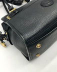 Dooney & Bourke Black Leather P212 Buckle Convertible Satchel Bag