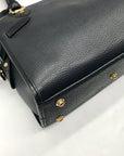 Dooney & Bourke Black Leather P212 Buckle Convertible Satchel Bag