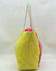 America & Beyond Yellow Amalfi Beaded Tote Bag