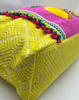 America & Beyond Yellow Amalfi Beaded Tote Bag