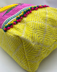 America & Beyond Yellow Amalfi Beaded Tote Bag