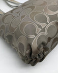 Coach Gray Monogram Canvas Poppy Metallic Glam Tote 15389