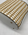 Guess White and Wicker Woven Basket Style Crossbody Bag