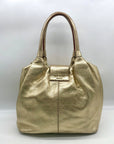 Kate Spade Metallic Gold Pebbled Leather Hobo Shoulder Bag