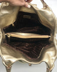 Kate Spade Metallic Gold Pebbled Leather Hobo Shoulder Bag