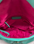 Juicy Couture Teal Leather Traveler Flap Crossbody Bag