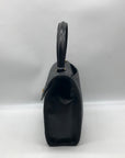 Bally Black Quilted Leather Top Handle Handbag
