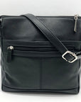Giani Bernini Black Nappa Leather Front Zip Crossbody