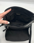 Giani Bernini Black Nappa Leather Front Zip Crossbody
