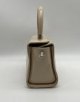 MMS Brand Cream Leather Top-Handle Bag