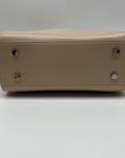MMS Brand Cream Leather Top-Handle Bag