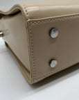 MMS Brand Cream Leather Top-Handle Bag