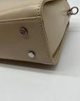 MMS Brand Cream Leather Top-Handle Bag