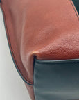 Fossil Brown And Black Pebbled Leather Convertible Satchel