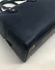 Michael Kors Navy Blue Large Dome Satchel Handbag