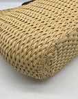 Brighton Beige/Brown Straw & Brown Leather Trim Shoulder Bag