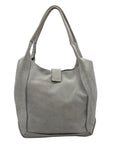 Donald J Pliner Gray Suede Perforated Shoulder Bag