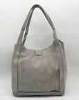Donald J Pliner Gray Suede Perforated Shoulder Bag