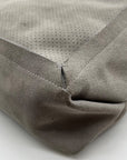 Donald J Pliner Gray Suede Perforated Shoulder Bag