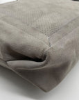 Donald J Pliner Gray Suede Perforated Shoulder Bag