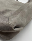 Donald J Pliner Gray Suede Perforated Shoulder Bag