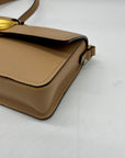 Donna Karan New York Valley Stream Tan Leather Buckle Shoulder Bag