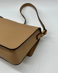 Donna Karan New York Valley Stream Tan Leather Buckle Shoulder Bag