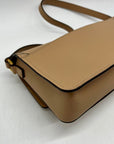 Donna Karan New York Valley Stream Tan Leather Buckle Shoulder Bag