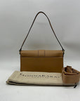 Donna Karan New York Valley Stream Tan Leather Buckle Shoulder Bag