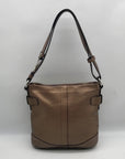 Coach Brown Metallic Leather Chain Duffle Bag