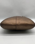 Coach Brown Metallic Leather Chain Duffle Bag