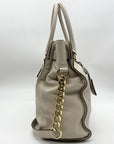 Michael Kors Beige Leather Hamilton Tote Bag