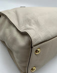 Michael Kors Beige Leather Hamilton Tote Bag