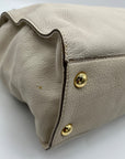 Michael Kors Beige Leather Hamilton Tote Bag
