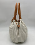 Brighton Tatum White Leather London Groove Hobo Style Bag