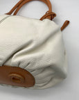 Brighton Tatum White Leather London Groove Hobo Style Bag