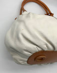 Brighton Tatum White Leather London Groove Hobo Style Bag