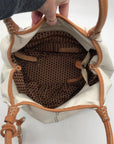 Brighton Tatum White Leather London Groove Hobo Style Bag