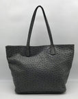 Furla Gray Ostrich Embossed Leather Shoulder Bag
