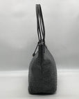 Furla Gray Ostrich Embossed Leather Shoulder Bag