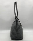 Furla Gray Ostrich Embossed Leather Shoulder Bag