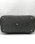 Furla Gray Ostrich Embossed Leather Shoulder Bag