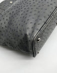 Furla Gray Ostrich Embossed Leather Shoulder Bag