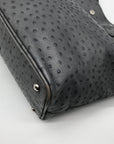 Furla Gray Ostrich Embossed Leather Shoulder Bag