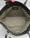 Furla Gray Ostrich Embossed Leather Shoulder Bag