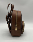 Michael Kors Brown Monogram Print Jaycee Mini Backpack